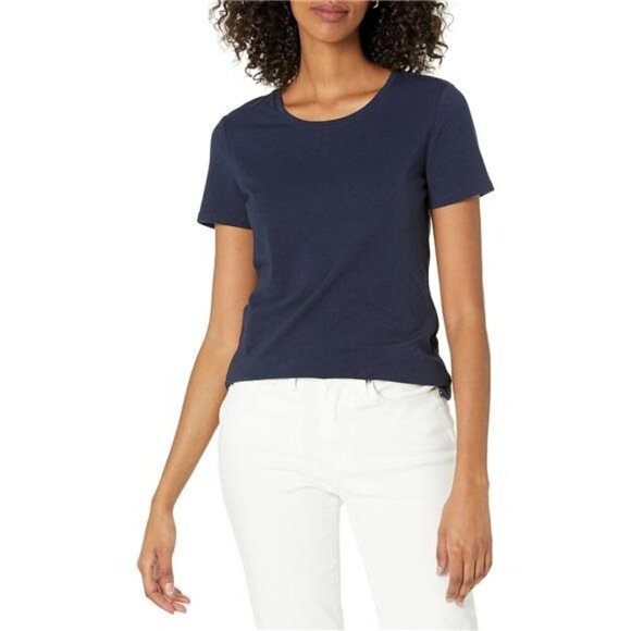 Womens Short Sleeve Crewneck T Shirt Classic Fit Cotton Modal Soft Top - Picture 3 of 7